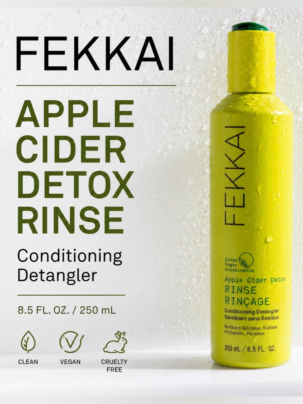 Fekkai Apple Cider Detox Rinse, 8.5 oz. Brand New In Bottle